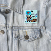 Pirate 6th Birthday t-shirts en cadeautjes Vierkante Button 5,1 Cm (In situ)