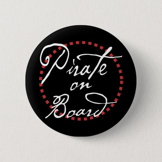 Pirate aan boord ronde button 5,7 cm (Voorkant)