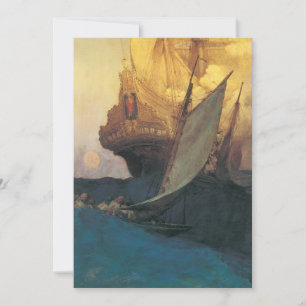 Pirate, aanval op een Galleon door Howard Pyle