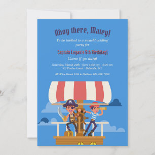 Pirate Adventure Birthday Party Invitations Kaart