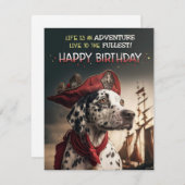 Pirate Adventure Dalmatian Birthday Kaart (Voorkant / Achterkant)