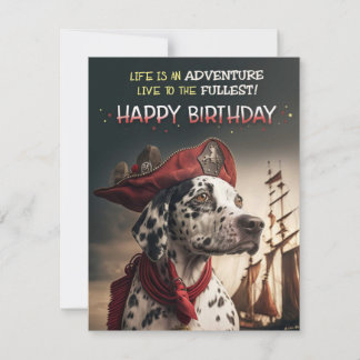 Pirate Adventure Dalmatian Birthday Kaart