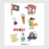 Pirate Adventure Sticker Sheet voor kinderen (Vel)