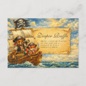 Pirate Adventure Storybook Diapper Raffle Informatiekaartje (Voorkant)