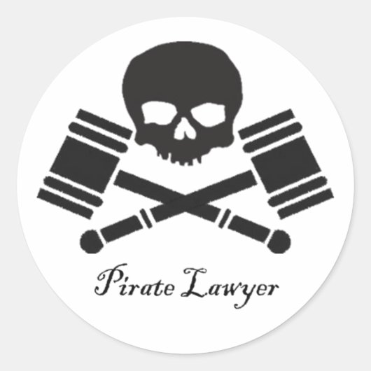Pirate Advocaat Ronde Sticker (Voorkant)