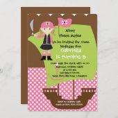 Pirate Ahoy Mates Anniversaire Fête Invitation Fil (Devant / Derrière)