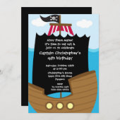 Pirate Ahoy Mates Invitation à la fête d'anniversa (Devant / Derrière)