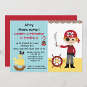 Pirate Ahoy Mates Invitation à la fête d'anniversa (Devant / Derrière)
