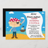 Pirate Ahoy Mates Invitation à la fête d'anniversa (Devant / Derrière)