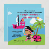 Pirate Ahoy Mates Invitation Fête d'Anniversaire (Devant / Derrière)