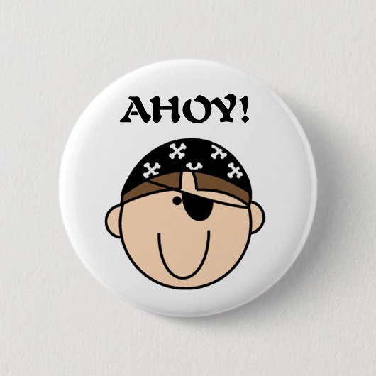 Pirate Ahoy Ronde Button 5,7 Cm (Voorkant)