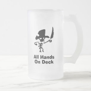 Pirate Alle Handen Op Deck Matglas Bierpul