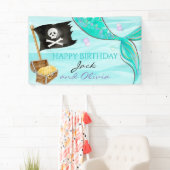 Pirate and Mermaid Tail joint Birthday Spandoek (Insitu)
