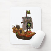 Pirate Andy op een schip Muismat (Met muis)