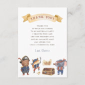 Pirate Animals Boy Verjaardagsfeestje Bedankkaart (Voorkant)