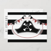 Pirate Anniversaire Carte postale Invitation (Devant / Derrière)