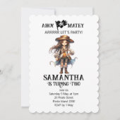 Pirate Anniversaire Deux Filles Invitation (Devant)