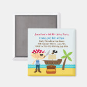 Pirate Anniversaire Fête Aimant (Recto/Verso)