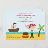 Pirate Anniversaire Fête Appartement Invitation (Devant / Derrière)
