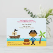 Pirate Anniversaire Fête Capitaine Invitation (Debout devant)