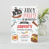 Pirate Anniversaire Fête Enfants Invitation (Debout devant)