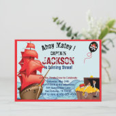 Pirate Anniversaire Fête Invitation Bandes de bate (Debout devant)