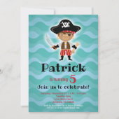 Pirate Anniversaire Fête Invitation Garçons (Devant)