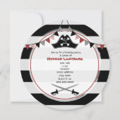 Pirate Anniversaire Fête Round Invitation (Devant)