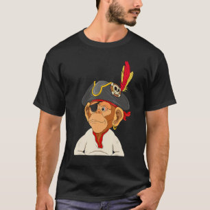 Pirate Ape Nft Theme Captain Monkey T-shirt