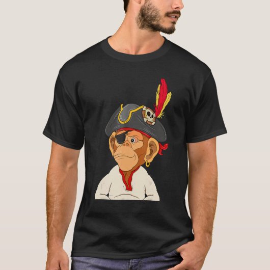 Pirate Ape Nft Theme Captain Monkey T-shirt (Voorkant)