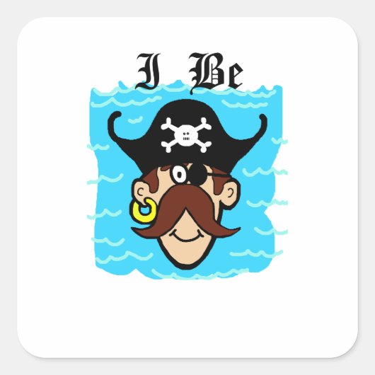 Pirate avec nom d'eau Stickers étiquette (Devant)