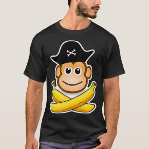 Pirate Baby Monkey Design voor Pirate Kinder en Ap T-shirt