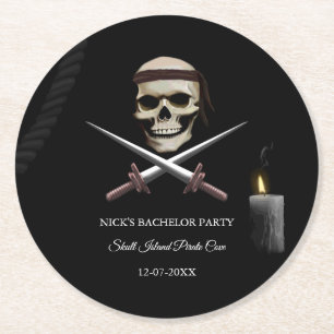 Pirate Bachelor / Verjaardagsfeest - piratenthema Ronde Kartonnen Onderzetter