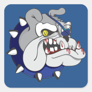 Pirate Beastly Bulldog Zombie Vierkante Sticker
