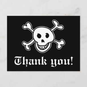 Pirate bedankkaart voor verjaardagsfeestje briefkaart