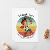 Pirate bedankt notitiekaartje (Voorkant / Achterkant in situ)