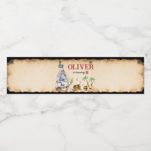 Pirate Bird'Anniversaire Étiquette de bouteille d' (Étiquettes simples)