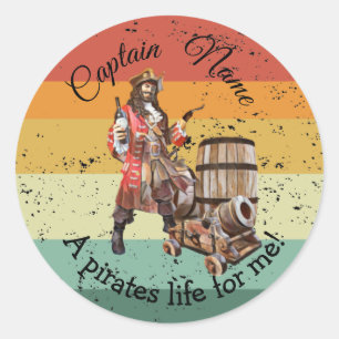 Pirate Birthday Adventure Ronde Sticker