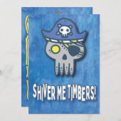 Pirate Birthday First Birthday Kaart (Voorkant / Achterkant)