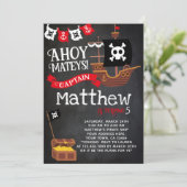 Pirate Birthday Invitation Kaart (Staand voorkant)
