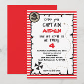 Pirate Birthday Invitation Kaart (Voorkant / Achterkant)