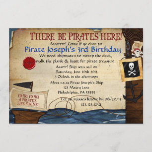 Pirate Birthday Invitation Kaart