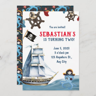 Pirate Birthday Invitation Kaart