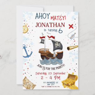 Pirate Birthday Invitation Kaart