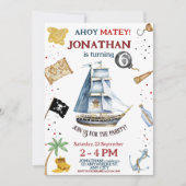 Pirate Birthday Invitation Kaart (Voorkant)