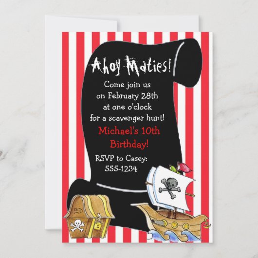 Pirate Birthday Invitations Kaart (Voorkant)