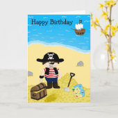 Pirate Birthday Kaart (Gele Bloem)