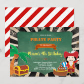 Pirate Birthday Party Invitation Kaart (Voorkant / Achterkant)