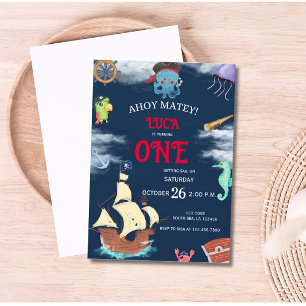 Pirate Birthday Party Invitation Kaart
