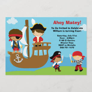 Pirate Birthday Party Invitations Kaart